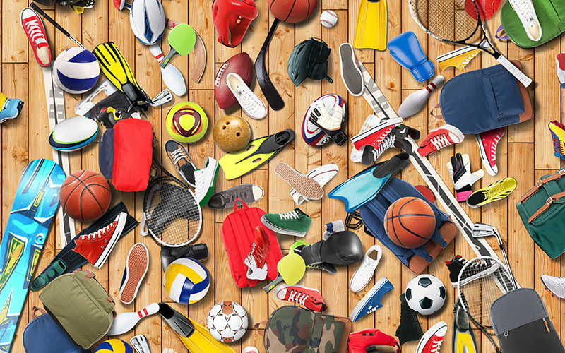 Sports Equipment on Floor