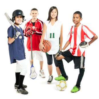 Children In Sports Attire - Isolated